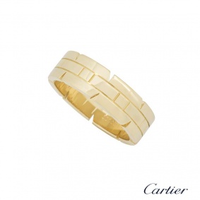 Cartier 18k Yellow Gold Plain Tank Francaise Ring Size 63